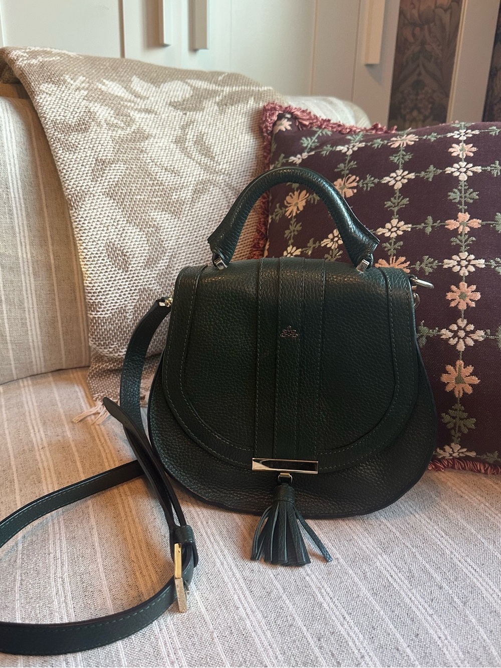 DeMellier Mini Venice in Green Pebbled Leather